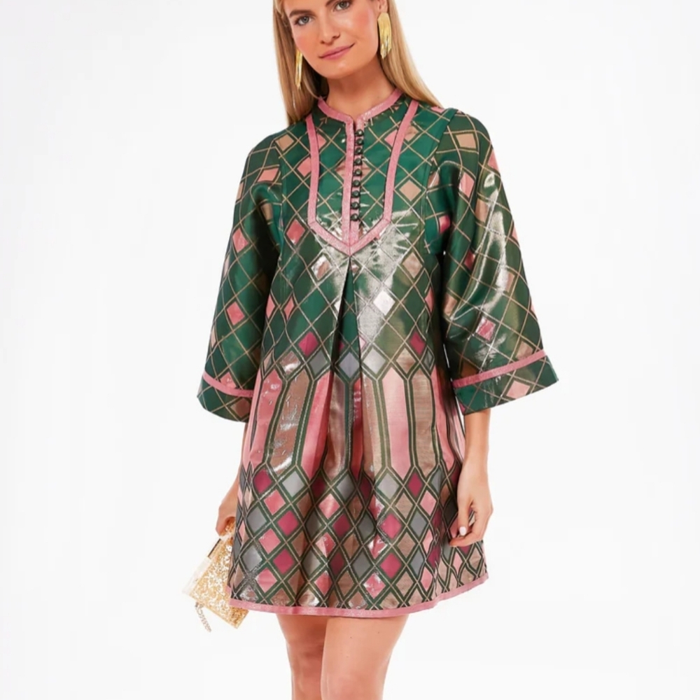 SOLD NWT Tuckernuck Metallic Mosaic Indre Dress szXS - Picture 2 of 15